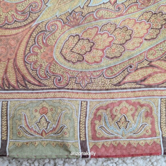 NWOT ETRO 100% Silk Square Scarf Crepe Fall Colors Earth Tones Italy Milan - Picture 8 of 16